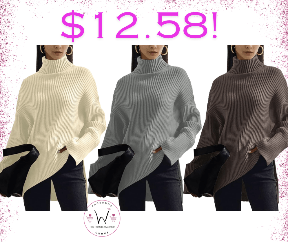LILLUSORY Oversized Turtleneck Sweater!